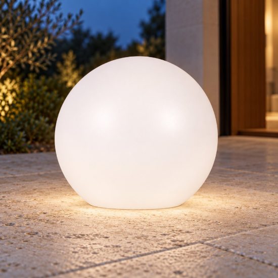 Sfera luminosa da esterno bianco led 1,5w cct 2700k 4500k 6500k con telecomando ip65 ricaricabile