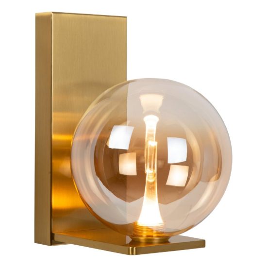Applique a globo per soggiorno contemporanea ambra oro led 5,8w 2700k