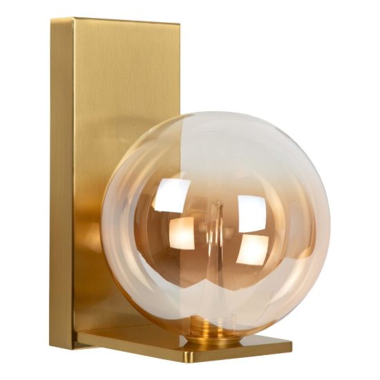 Applique a globo per soggiorno contemporanea ambra oro led 5,8w 2700k