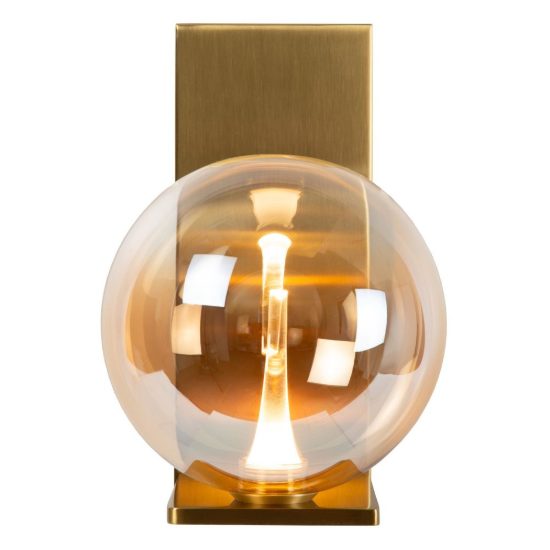 Applique a globo per soggiorno contemporanea ambra oro led 5,8w 2700k