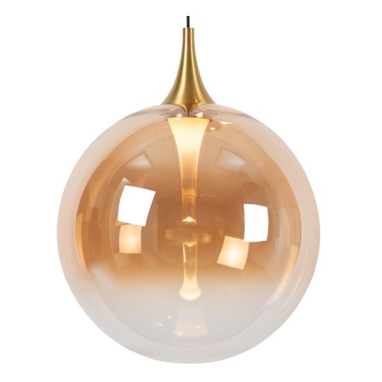 Lampadario a globo per sala da pranzo contemporaneo ambra nero led 9,4w 2700k