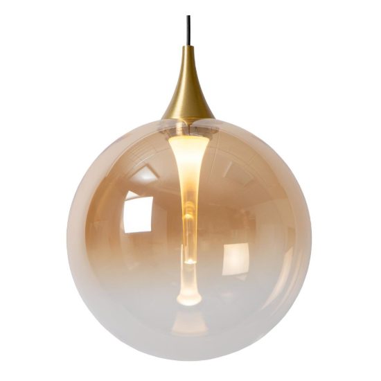 Lampadario con 3 pendenti per sala da pranzo contemporaneo ambra nero led 12,9w 2700k