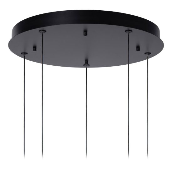 Lampadario con 5 pendenti per sala da pranzo contemporaneo ambra nero led 19w 2700k