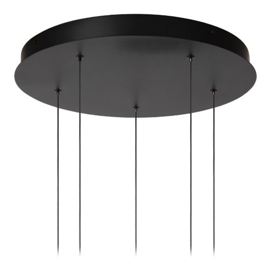 Lampadario con 5 pendenti a grappolo per sala da pranzo contemporaneo ambra nero led 34w 2700k