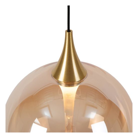 Lampadario con 8 pendenti ovale per sala da pranzo contemporaneo ambra nero led 31,2w 2700k