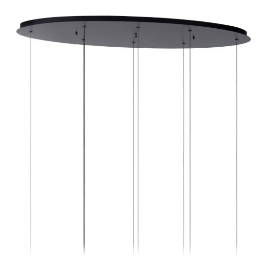 Lampadario con 8 pendenti ovale per sala da pranzo contemporaneo ambra nero led 31,2w 2700k