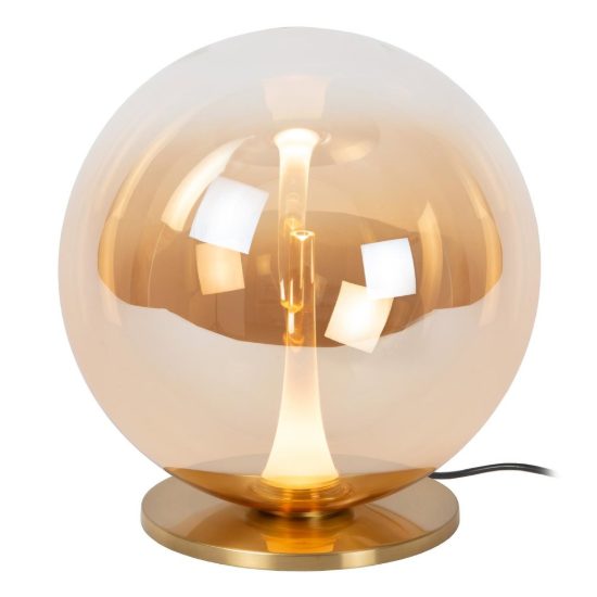 Abat-jour a globo per comodino contemporaneo ambra oro led 12w 2500k dimmerabile