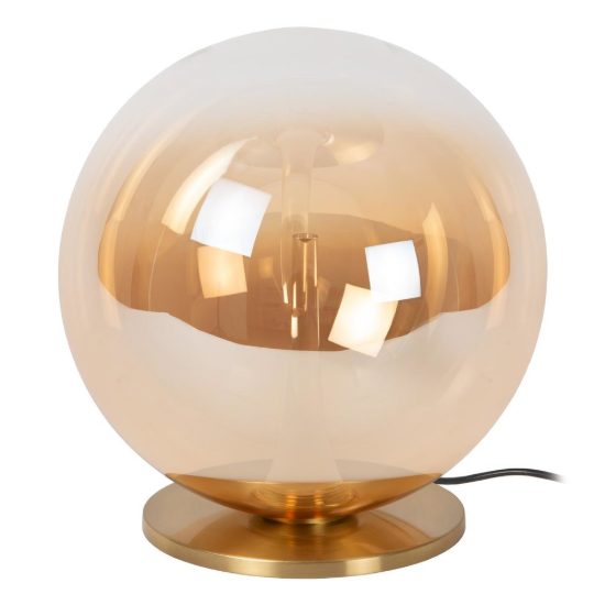 Abat-jour a globo per comodino contemporaneo ambra oro led 12w 2500k dimmerabile