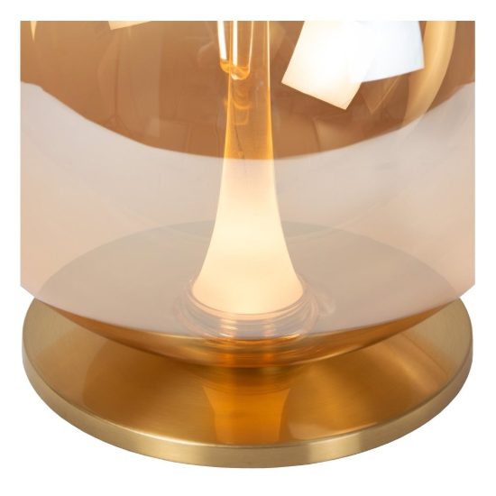 Abat-jour a globo per comodino contemporaneo ambra oro led 12w 2500k dimmerabile