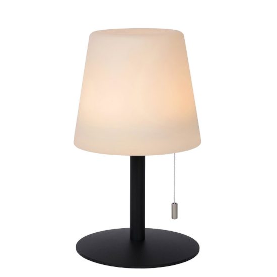 Lampada da tavolo da esterno conica moderna bianco nero led 1,8w 3000k ip44 ricaricabile