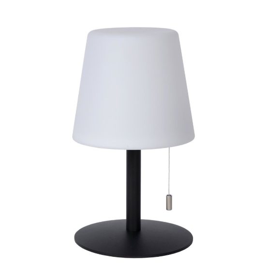 Lampada da tavolo da esterno conica moderna bianco nero led 1,8w 3000k ip44 ricaricabile