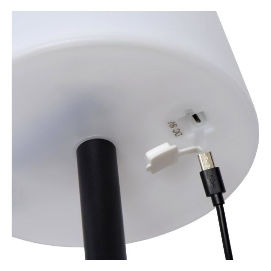 Lampada da tavolo da esterno conica moderna bianco nero led 1,8w 3000k ip44 ricaricabile