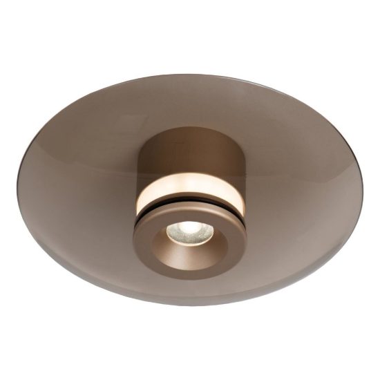Plafoniera rotonda contemporanea ambra champagne led 10w cct 2700k 3300k 4000k