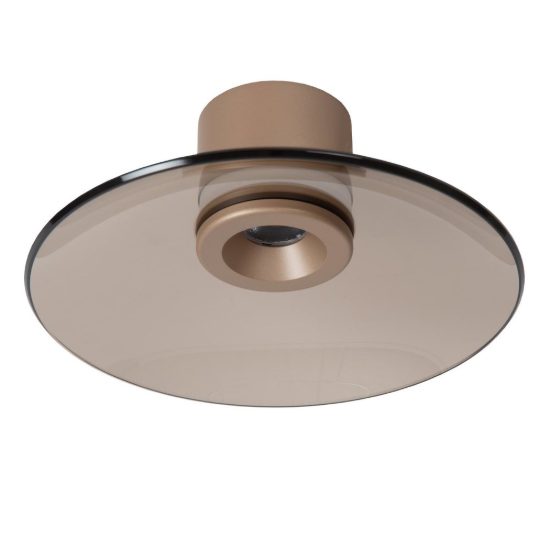 Plafoniera rotonda contemporanea ambra champagne led 10w cct 2700k 3300k 4000k