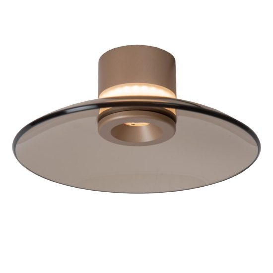Plafoniera rotonda contemporanea ambra champagne led 10w cct 2700k 3300k 4000k