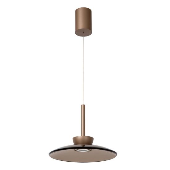 Lampadario rotondo per soggiorno ambra champagne led 16w cct 2700k 3300k 4000k