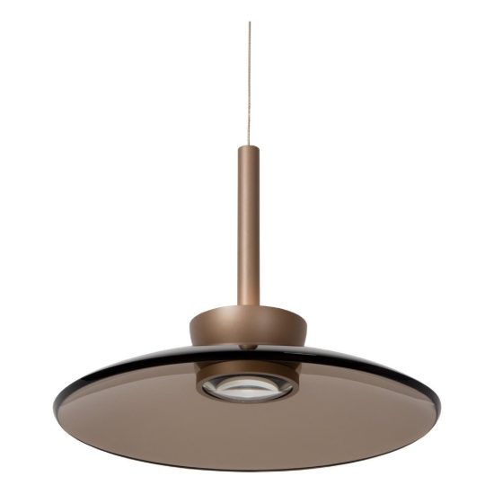 Lampadario rotondo per soggiorno ambra champagne led 16w cct 2700k 3300k 4000k