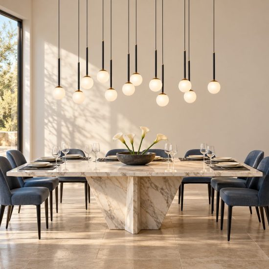 Lampadario con 12 pendenti ovale per sala da pranzo nero opalino led 84w cct 2200k 2700k 3300k