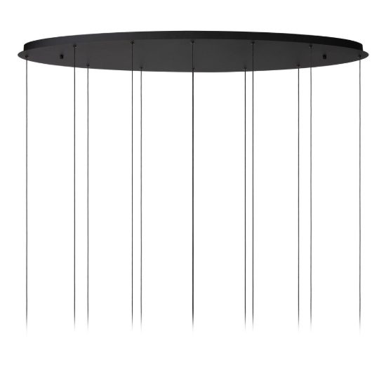 Lampadario con 12 pendenti ovale per sala da pranzo nero opalino led 84w cct 2200k 2700k 3300k