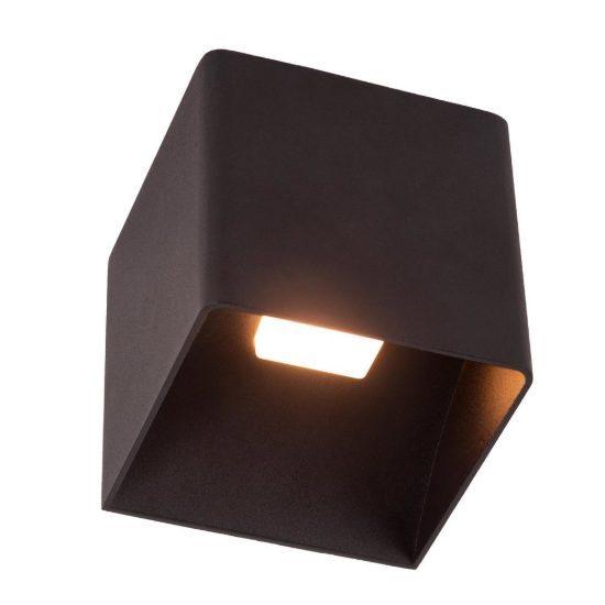 Applique da esterno a cubo ricaricabile nero led 6w 2700k ip54 con sensore di movimento