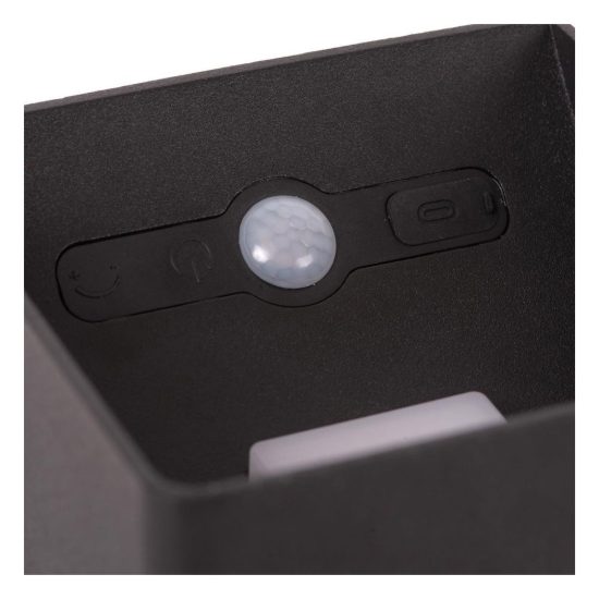 Applique da esterno a cubo ricaricabile nero led 6w 2700k ip54 con sensore di movimento