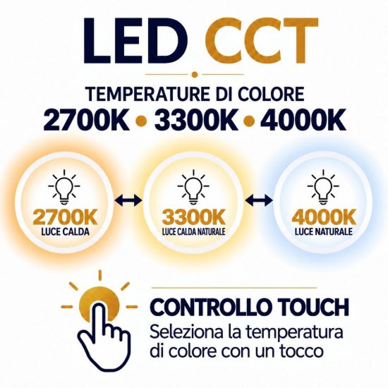 Faretto da comodino caffe nero led 2w cct 2700k 3300k 4000k ricaricabile