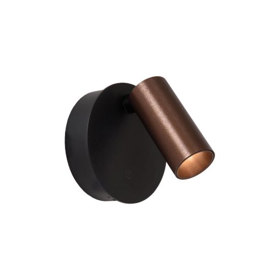 Faretto da comodino caffe nero led 2w cct 2700k 3300k 4000k ricaricabile