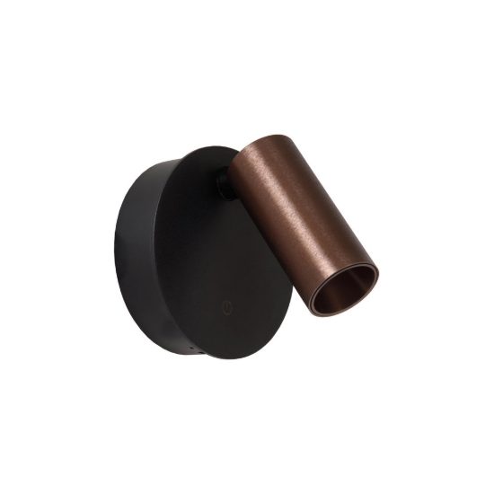 Faretto da comodino caffe nero led 2w cct 2700k 3300k 4000k ricaricabile