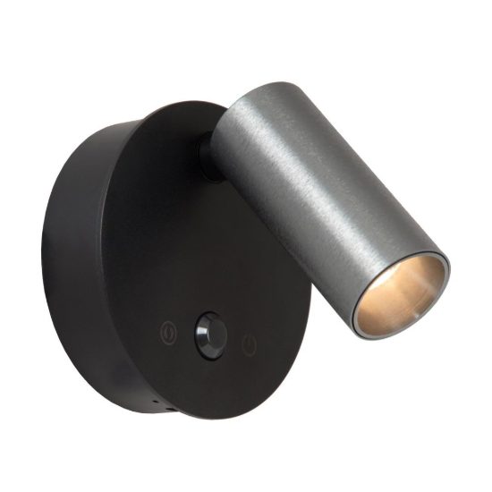 Faretto da comodino grigio ferro nero led 2w cct 2700k 4000k con sensore di movimento ricaricabile