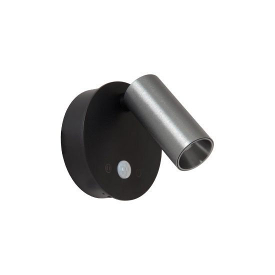 Faretto da comodino grigio ferro nero led 2w cct 2700k 4000k con sensore di movimento ricaricabile