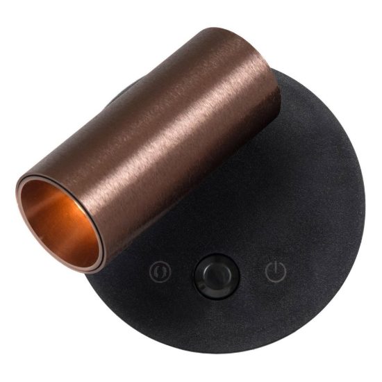 Faretto da comodino caffe nero led 2w cct 2700k 4000k con sensore di movimento ricaricabile