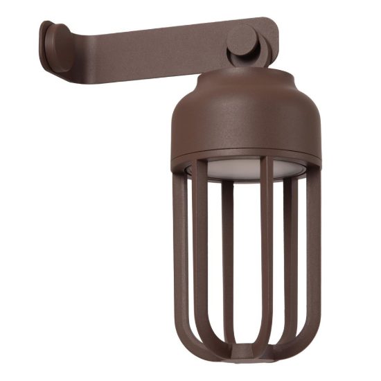 Applique da esterno a lanterna ricaricabile marrone ruggine led 5w cct 2700k 3000k 4000k touch ip54