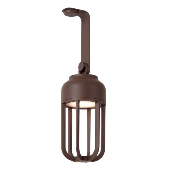 Applique da esterno a lanterna ricaricabile marrone ruggine led 5w cct 2700k 3000k 4000k touch ip54