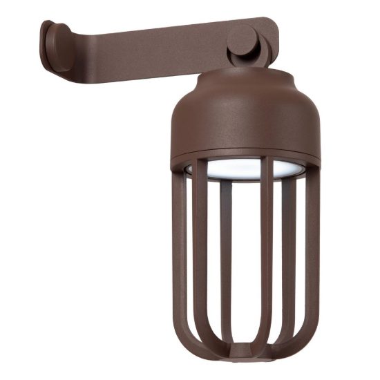 Applique da esterno a lanterna ricaricabile marrone ruggine led 5w cct 2700k 3000k 4000k touch ip54