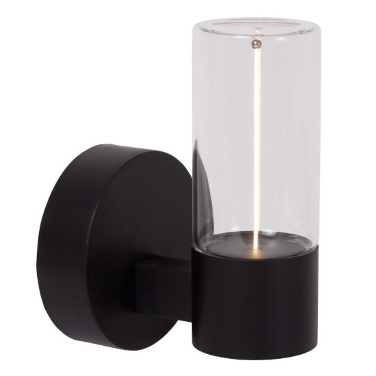 Applique da esterno a cilindro moderna nero led 6,5w 2700k ip54