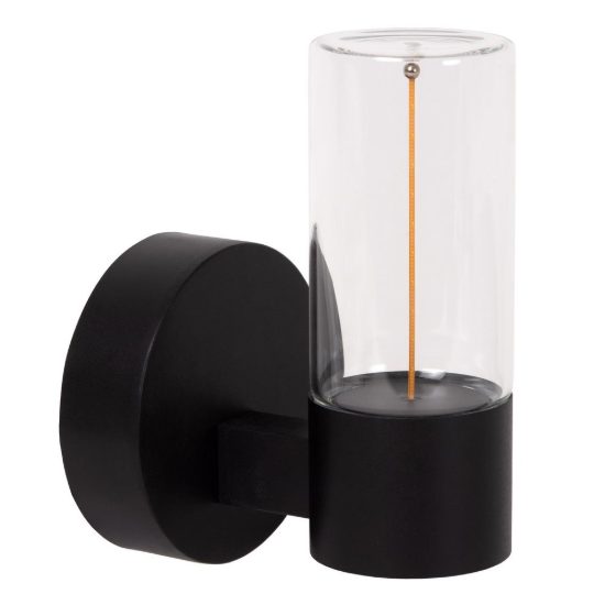 Applique da esterno a cilindro moderna nero led 6,5w 2700k ip54