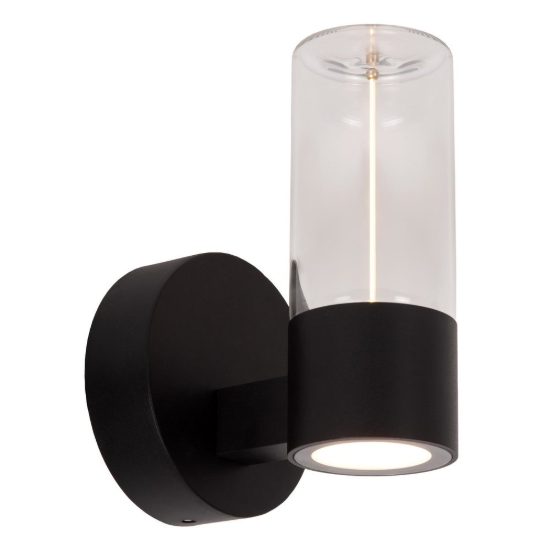 Applique da esterno a cilindro moderna nero led 6,5w 2700k ip54