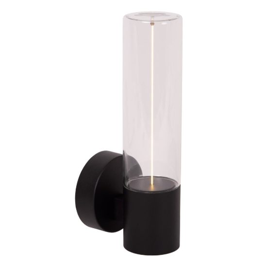 Applique da esterno a cilindro moderna nero led 8w 2700k ip54