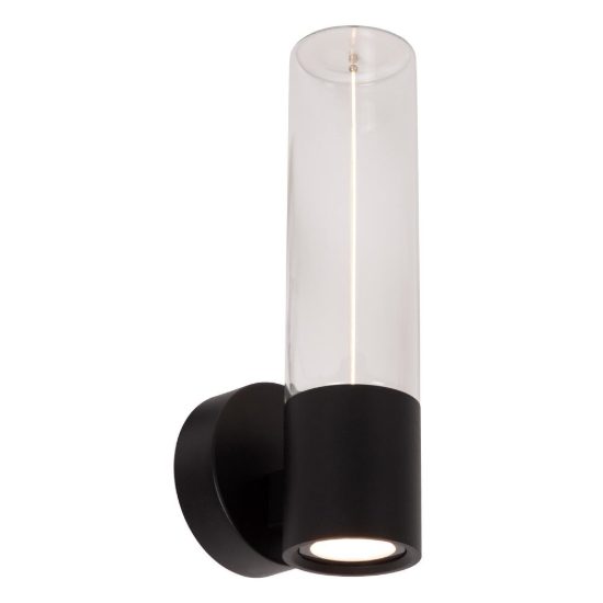 Applique da esterno a cilindro moderna nero led 8w 2700k ip54