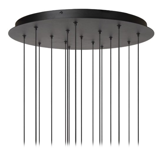 Lampadario con 16 pendenti a cascata grigio ferro led 91,2w cct 2700k 4000k con telecomando