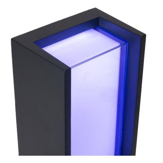 Applique da esterno rettangolare moderna nero opalino led 11w cct 2700k 6500k ip54