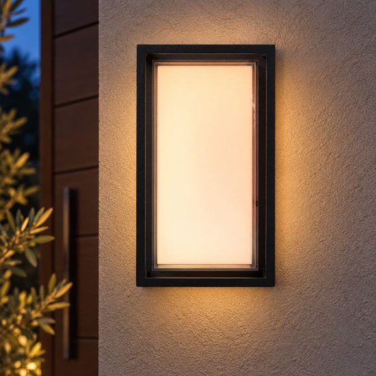 Applique da esterno a lanterna moderna nero opalino led 11w cct 2700k 6500k ip54