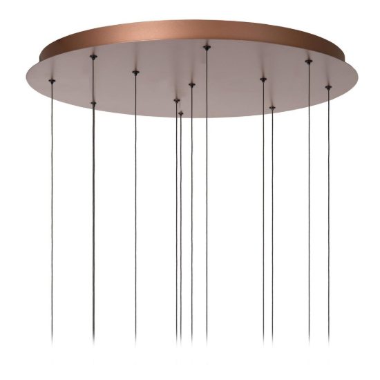 Lampadario con 12 pendenti a cascata per sala da pranzo rame fume led 54w cct 2200k 2700k 3300k