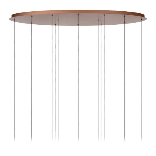 Lampadario con 14 pendenti ovale per sala da pranzo rame fume led 61,6w cct 2200k 2700k 3300k