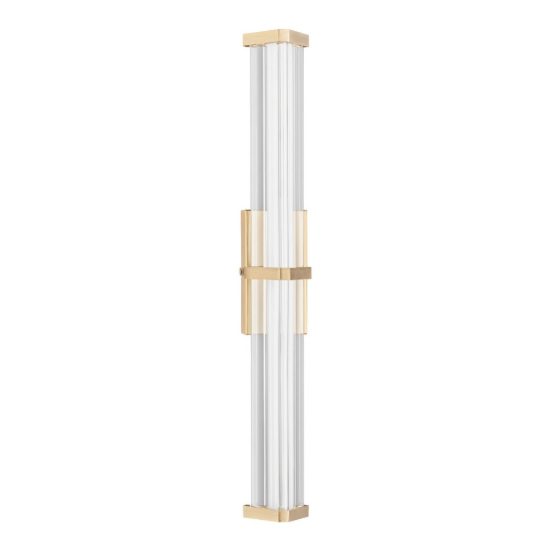 Applique da parete led 7w 2700k dimmerabile per soggiorno contemporanea trasparente e oro spazzolato
