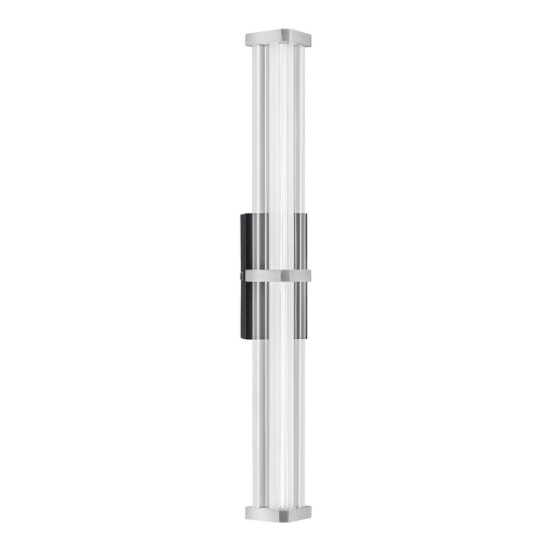 Applique da parete led 7w 2700k dimmerabile per soggiorno moderna trasparente e nichel satinato