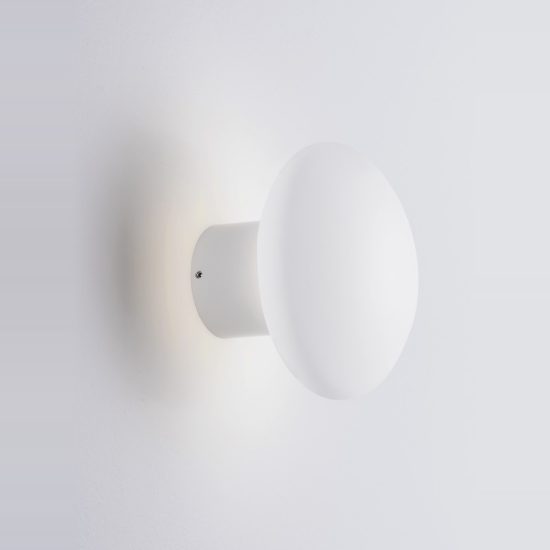Applique in gesso da parete led 10w 3000k moderna rotonda bianca per soggiorno