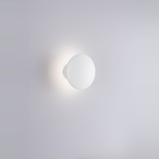 Applique in gesso da parete led 10w 3000k moderna rotonda bianca per soggiorno
