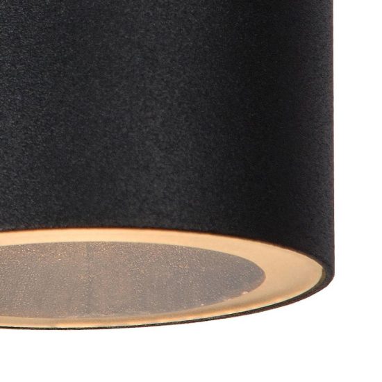 Applique da esterno a cilindro moderna nero led 5w 2700k ip44