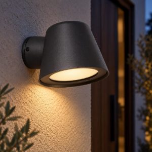 Applique da esterno conica moderna antracite led 5w 3000k ip44